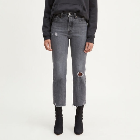 Levi’s Wedgie Fit High Rise Straight Jeans Cabo Smoke Grey - Picture 2 of 8